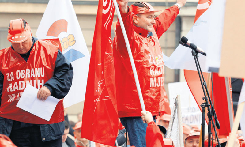 Prosvjedovali su članovi Saveza samostalnih sindikata Hrvatske i Hrvatske udruge sindikata te povjer