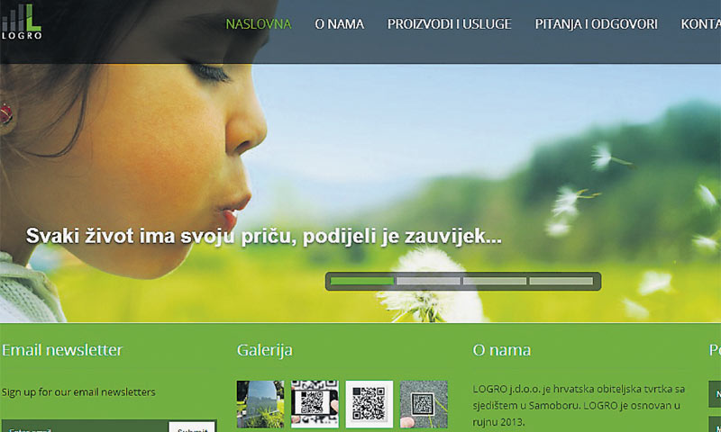 QR kod vodi na internetsku stranicu