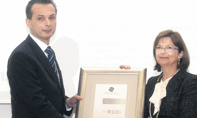 Erika Kašpar (HT) primila je nagradu za najlikvidniju dionicu/PIX