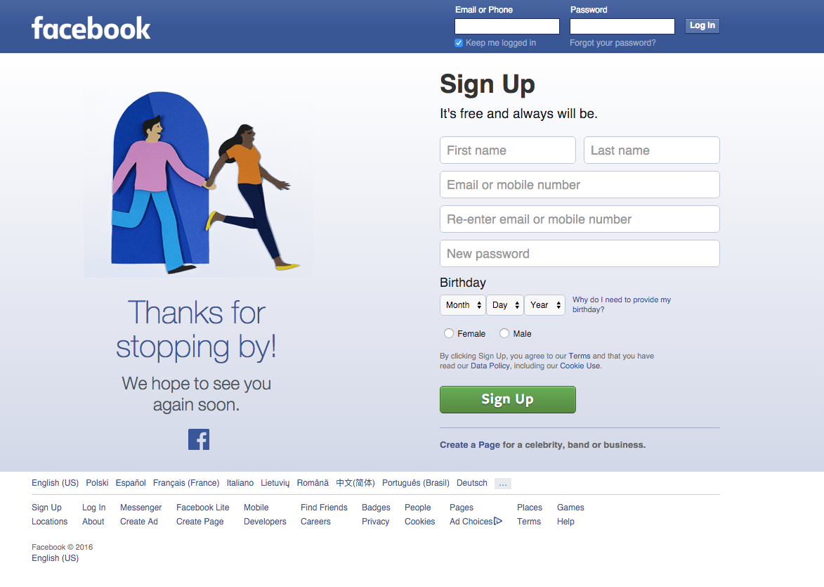 Facebook dana., Foto: Archive.org