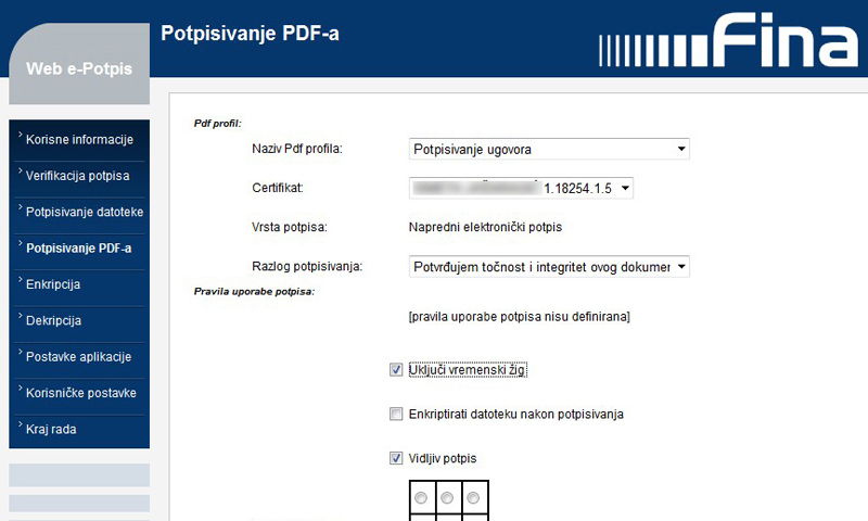 Primjer potpisivanja PDF-a