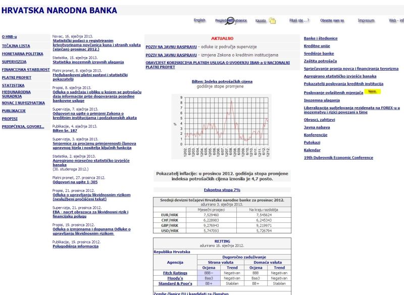 Službena stranica HNB-a