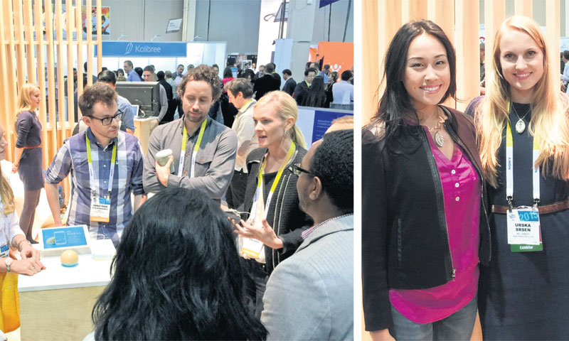 Na CES-u su izazvali velik interes, pridružila im se ondje i Miss Kalifornije Crystal Lee, na slici