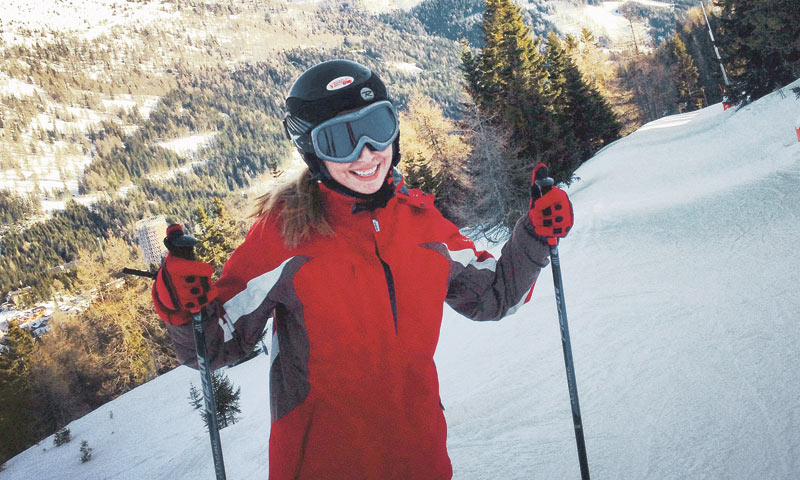 Već drugog dana autorica teksta sudjelovala je u slalomu, odnosno njegovoj mini-verziji