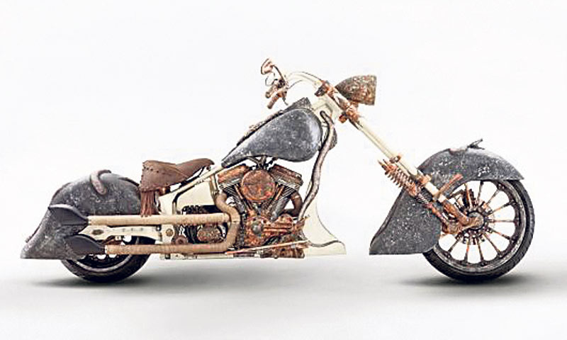 Šasija Tellijevog motocikla izrađena je od listića bijelog i žutog zlata