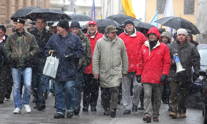 Prosvjed na Markovu trgu (Foto: Patrik Maček/PIXSELL)