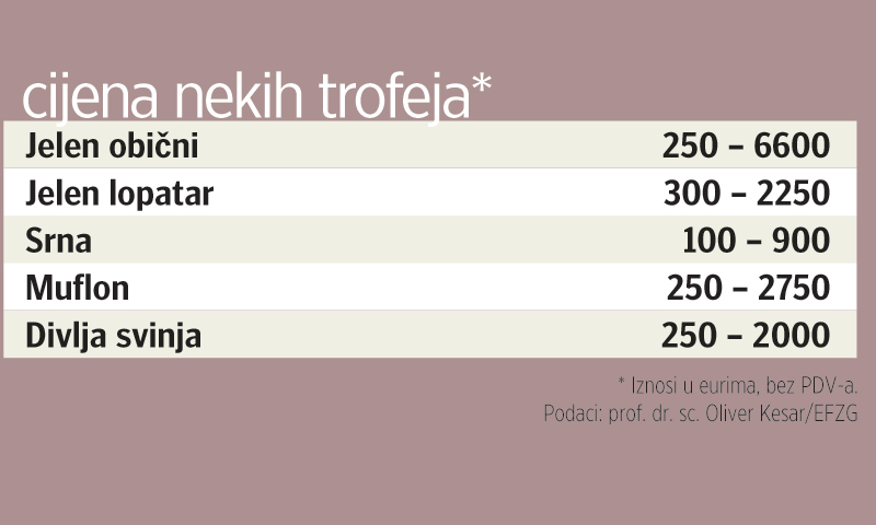 Cijene trofeja u eurima