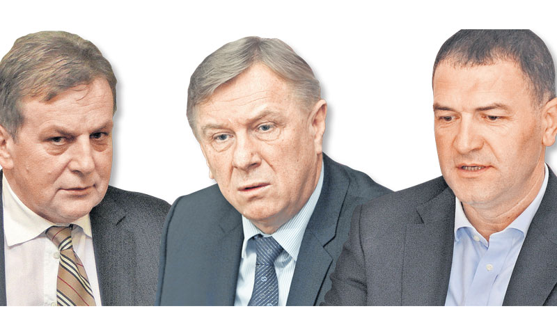 Dubravko Grgić (Kreditna banka), Ivan Žabčić (Karlovačka banka) i Josip Stojanović (Jadranska banka)