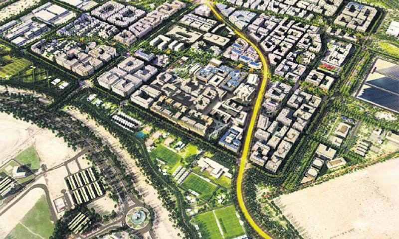 Arhitektura je kombinacija tradicionalne arapske gradnje i najnovijih tehnoloških dostignuća