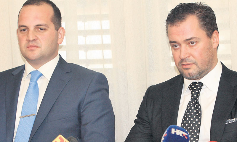 Ivan Klarin i Aleksej Frolov na potpisivanju ugovora o prodaji zemljišta/D. Jaramaz/PIXSELL