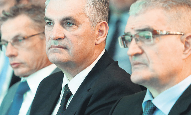 Boris Vujčić (HNB), Miljenko Živaljić (ZABA) i Božo Prka (PBZ)/Goran Stanzl/PIXSELL