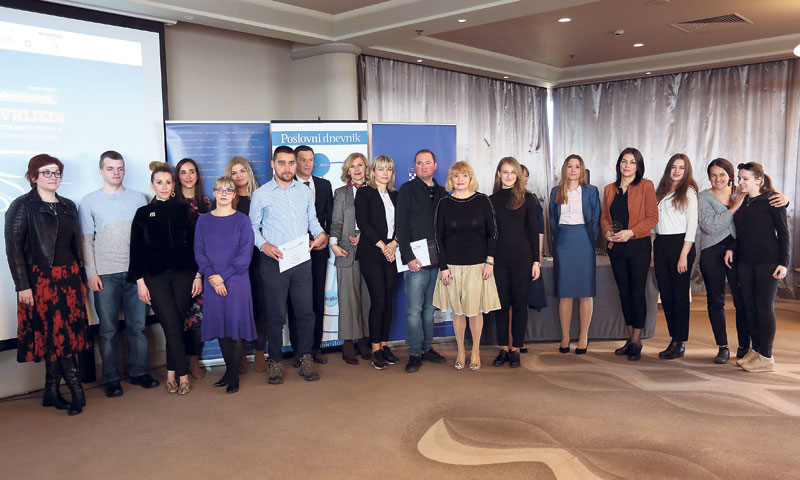 Studenti i partneri projekta na na završnoj svečanosti sedmog izdanja projekta Poslovnog dnevnika/Ma