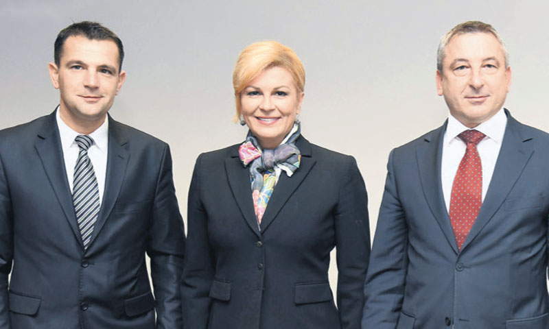 Čelnici Međimurske i Varaždinske županije Matija Posavec i Predrag Štromar s predsjednicom RH/Damir