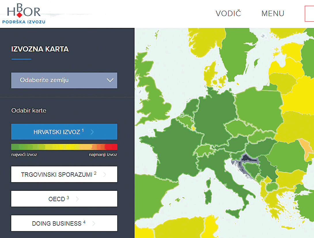 HBOR je na svojim web stranicama pripremio opsežan vodič i alat za izvoznike