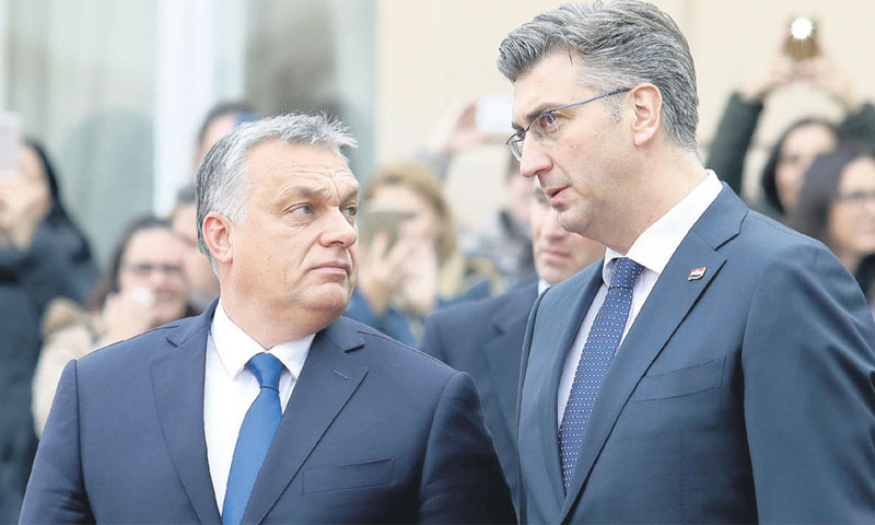 Predsjednik Vlade Andrej Plenković primio je u Banskim dvorima mađarskog premijera  Viktora Orbana/P