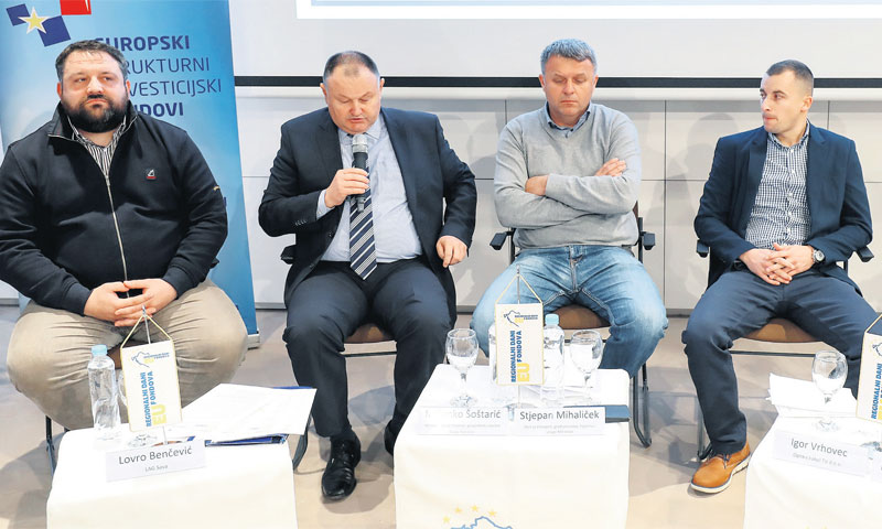 Lovro Benčević, Miljenko Šoštarić, Stjepan Mihaliček i Ivan Vrhovec na panel diskusiji o razvoju gra