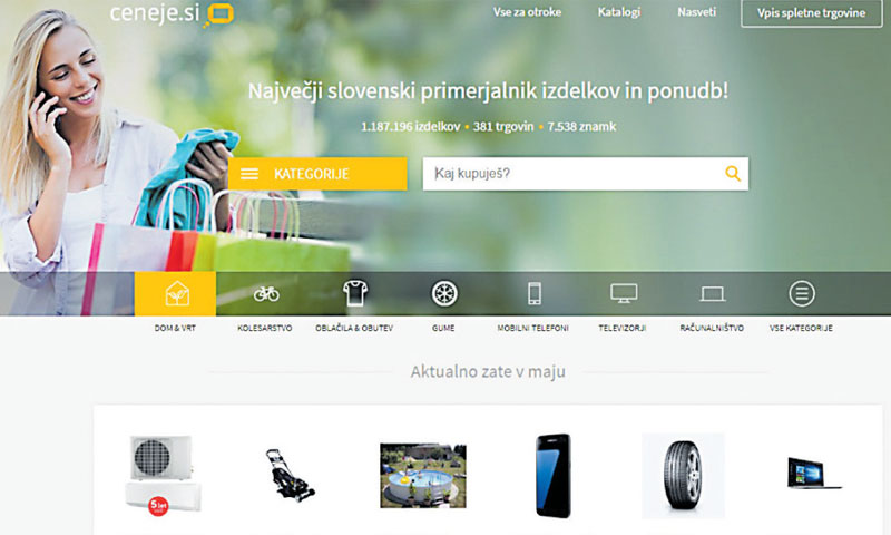 Ceneje.si je vodeći portal za usporedbu cijena proizvoda u slovenskim online trgovinama