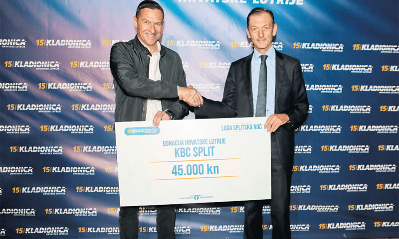 Član Uprave Hrvatske Lutrije Eugen Sunara i ravnatelj KBC-a Split Julije Meštrović