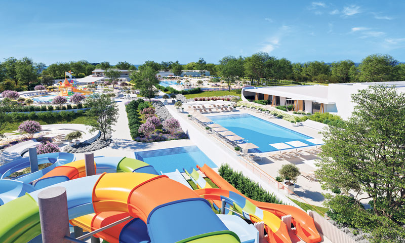 Kamp ima veliki obiteljski Aquapark s čak 1030 četvornih metara vodene površine