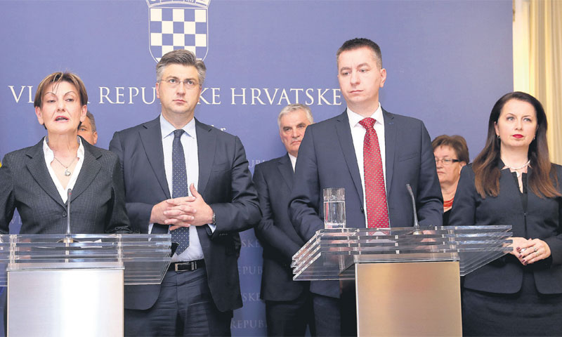 Ministrica Martina Dalić, premijer Andrej Plenković i izvanredni povjerenik Fabris Peruško/Patrik Ma