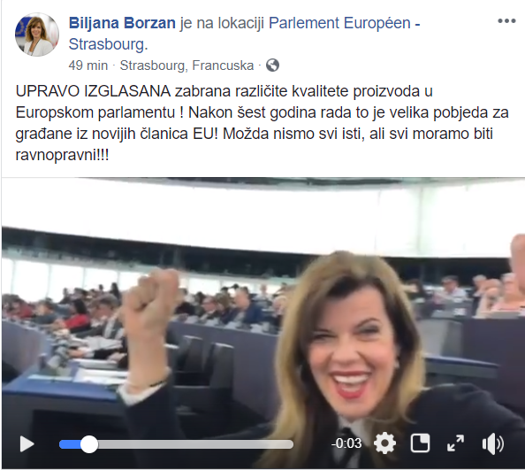Foto: Biljana Borzan Facebook screenshot