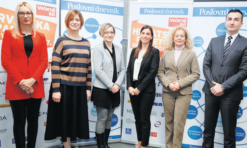 M. Oreb (HAMAG-BICRO), M. Jelić (Jamnica), N. Mucko (Uniqa), T. Batorek (Orbico), L. Gašparović (HEP