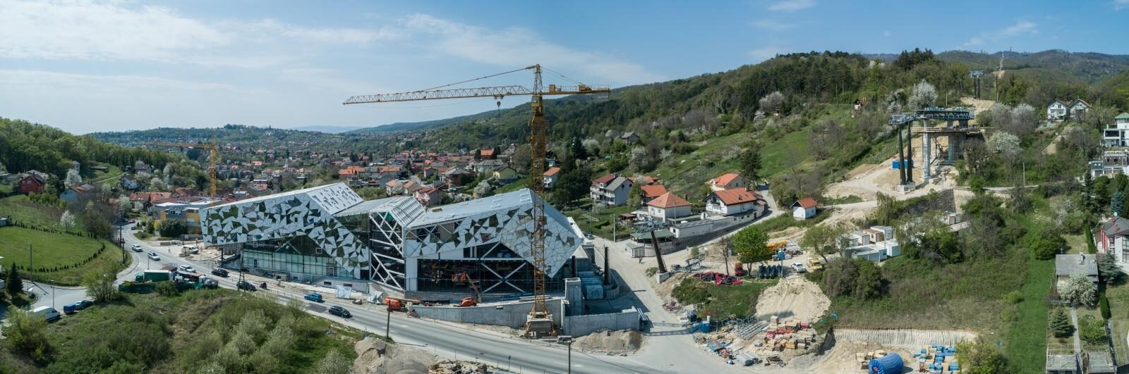 Zagreb: Pogled iz zraka na gradilište sljemenske žičare