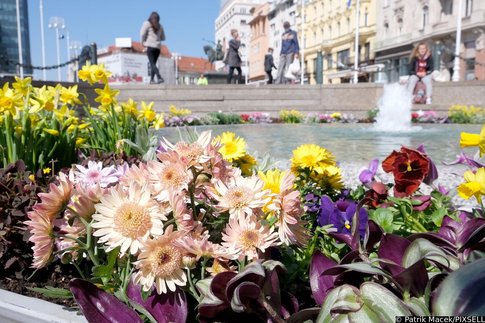 Zagreb: Cvijećem urešen Manduševac privukao brojne prolaznike