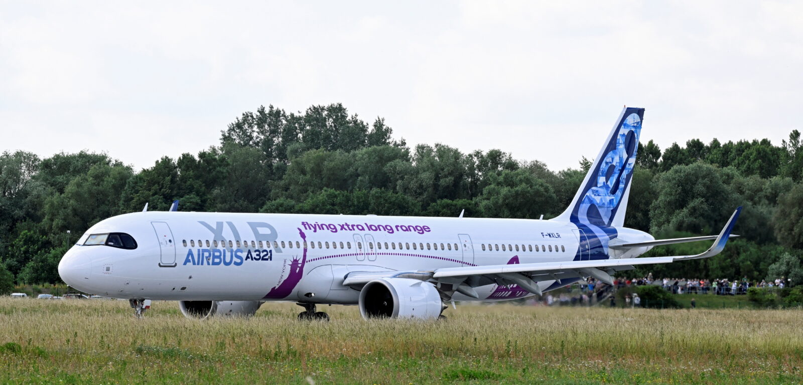 Airbus A321XLR takes off for its maiden flight at Hamburg-Finkenwerder Airport