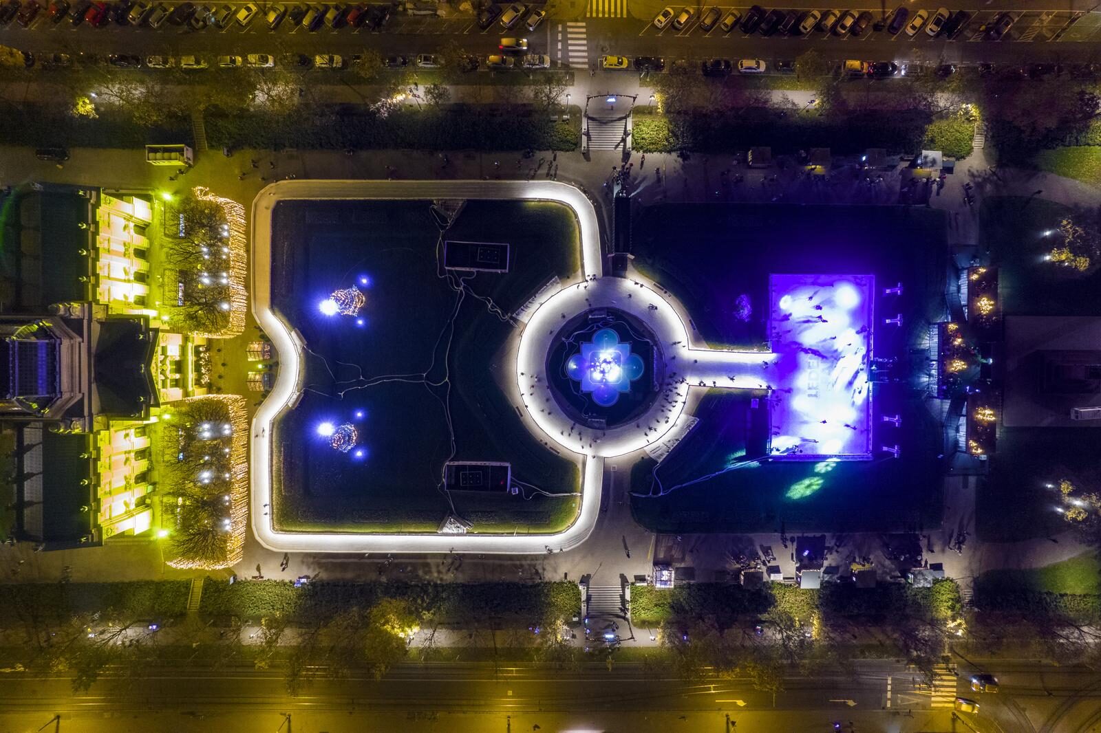 Pogled iz zraka na Advent u Zagrebu