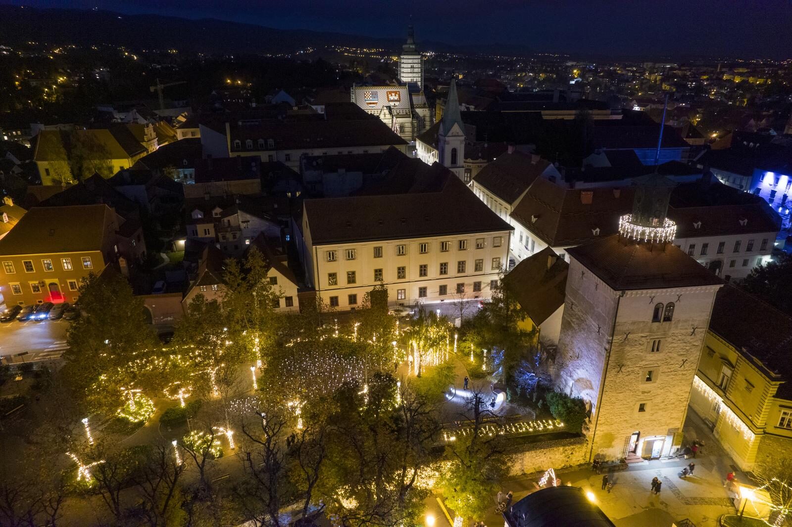 Pogled iz zraka na Advent u Zagrebu