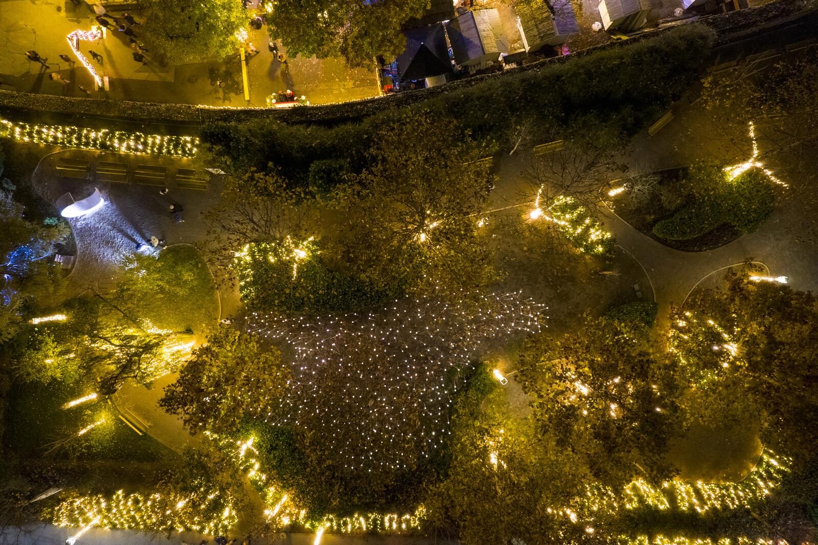 Pogled iz zraka na Advent u Zagrebu