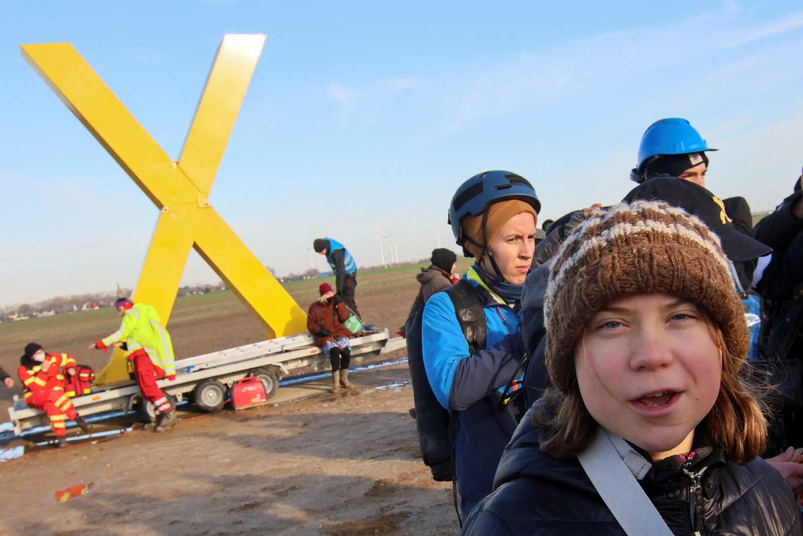 Protest against the expansion of the Garzweiler open-cast lignite mine of Germany's utility RWE to Luetzerath