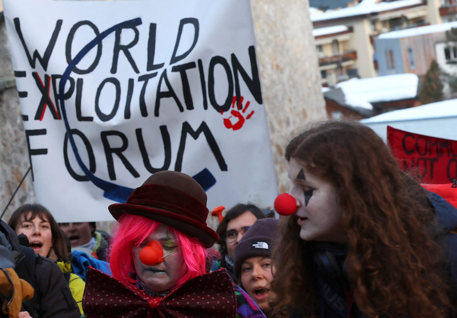 Demonstration ahead of the opening of World Economic Forum
