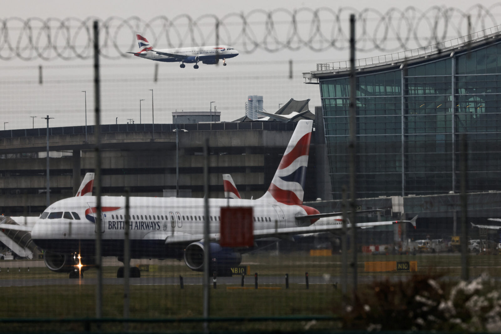 Scenes from Heathrow airport, after a fire at a nearby electrical substation wiped out the power at the airport