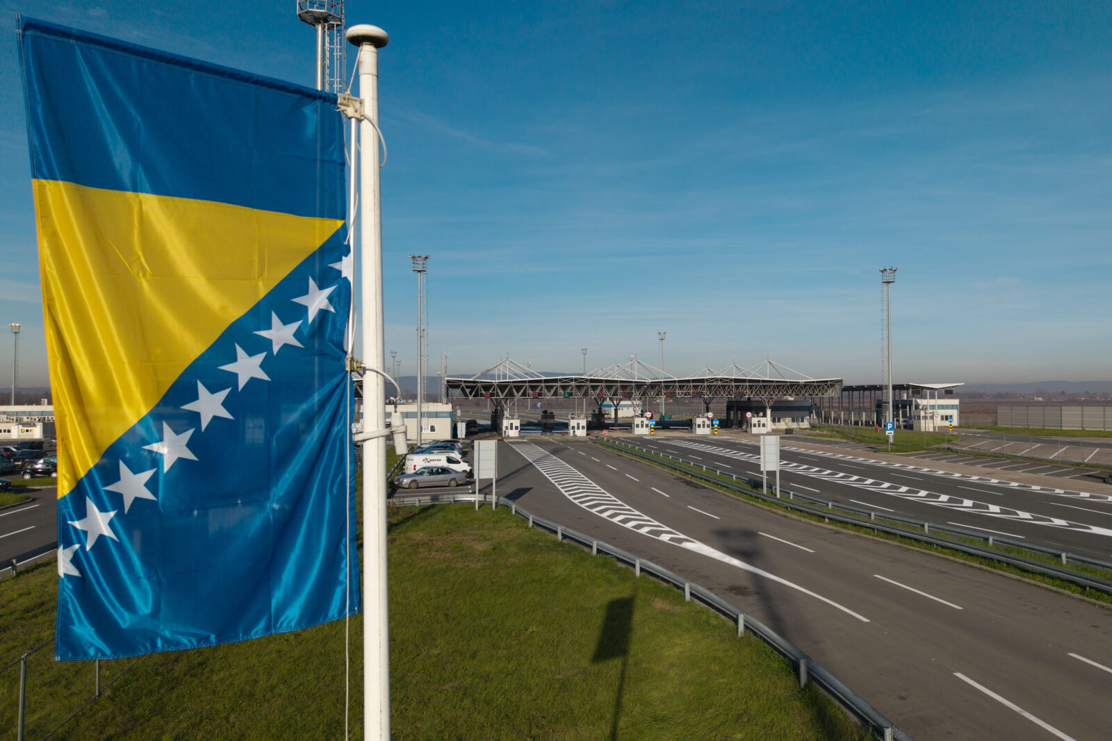 Pogled iz zraka na novi granični prijelaz Gradiška između BiH i Hrvatske