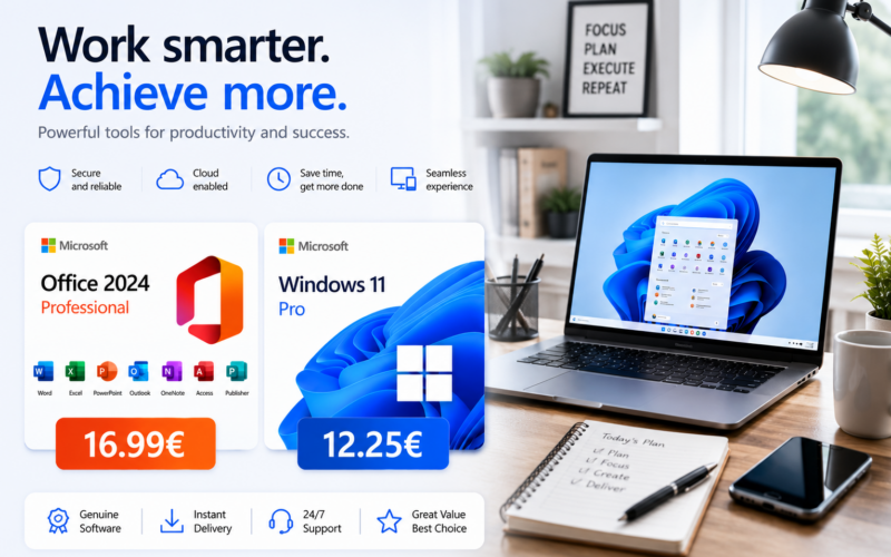 Radite pametnije ovog ljeta: Doživotni MS Office 2024 za 16,99€ i Windows 11 Pro za 12,25€!